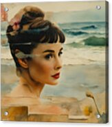 Audrey At The Beach Acrylic Print