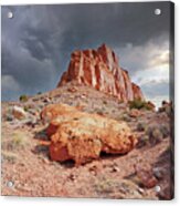 August 2023 Stormclouds Over Capital Reef Acrylic Print