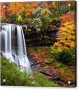 Autumn At Dry Falls - Highlands Nc Waterfalls Acrylic Print