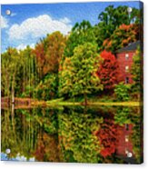 Autumn At King College Oil Painting Acrylic Print