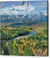 Autumn Colors Snake River Overlook Grand Tetons National Park Wyoming Acrylic Print