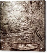 Autumn River In Vintage Sepia Acrylic Print