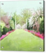 Azaleas And Cherry Blossoms Brooklyn Botanic Garden Acrylic Print