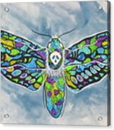 Azure Elegance Suncatcher Death Moth Acrylic Print