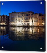 B0008083 - Night Reflections On Grand Canal Acrylic Print