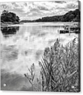 Backwater Reflections Black And White Acrylic Print