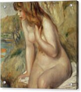Bather Seated On A Rock By Renoir Acrylic Print