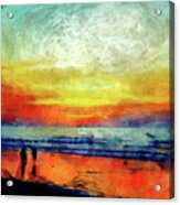 Beach At Sunset Acrylic Print
