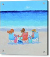 Beach Painting - Girl Friends - By Jan Matson Acrylic Print