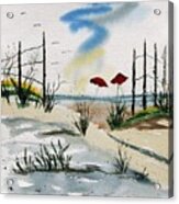 Beach Umbrellas At Cape May Acrylic Print