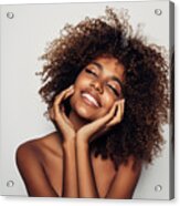 Beautiful Afro Woman With Perfect Make-up Acrylic Print