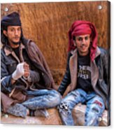 Bedouins In The Ancient City Of Petra Acrylic Print