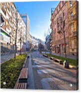 Belgrade. Cobbled Streets In Historic Beograd City Enter View Acrylic Print