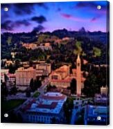 Berkeley University Of California Campus - Aerial At Sunset Acrylic Print