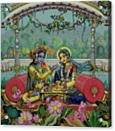 Bhojan Lila. Shree Radha Shree Krishna. Central Part Acrylic Print