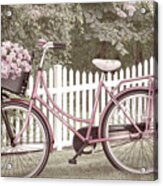 Bicycle By The Cottage Garden Fence Ii Acrylic Print