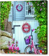 Bicycle Waiting At The Garden Gate Acrylic Print