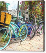 Bicycles At The Bakery Painting Acrylic Print