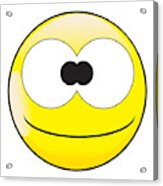 Big Eyes Stupid And Silly Smile Face Button Emoticon Acrylic Print