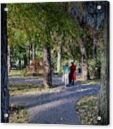 Birches Leaves Waltzes In The City Autumn Park /jurmala Acrylic Print
