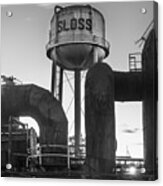 Birmingham Alabama Sloss Furnaces Tower - Black And White Acrylic Print