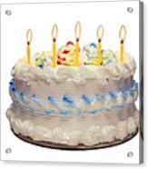 Birthday Cake With Candles Acrylic Print