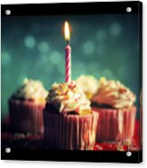 Birthday Cakes And Candles Acrylic Print