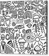 Black And White Doodle Acrylic Print