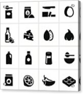Black Baking And Cooking Ingredients Icons Acrylic Print