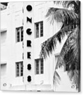 Black Florida Series - Art Deco Hotel Acrylic Print