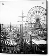 Black Manhattan Series - Vintage Coney Island Acrylic Print