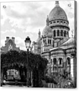 Black Montmartre Series - Sacre-coeur Basilica Acrylic Print