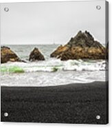 Black Sand Beach Acrylic Print