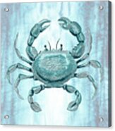 Blue Crab Watercolor Sea Creature Acrylic Print