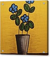 Blue Flower Still Life Painting Acrylic Print