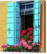 Blue Flower Window Of Romantic Venice Acrylic Print