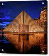 Blue Hour At The Louvre Acrylic Print