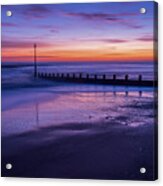 Blue Hour At Withernsea Beach Acrylic Print