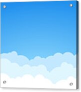 Blue Sky And Clouds Seamless Vector Background. Acrylic Print