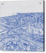 Blueprint Drawing Of Cityscape 33 Acrylic Print