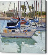 Boat Marina By U.s. Coast Guard Building - San Diego, California Acrylic Print