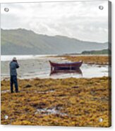 Boat Seaweed And Photographer In Isle Of Skye, Uk Acrylic Print