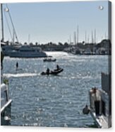Boats At Marina Del Rey Harbor Acrylic Print
