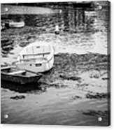Boats In Black And White Acrylic Print
