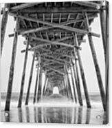 Bogue Inlet Fishing Pier On A Foggy Evening Acrylic Print