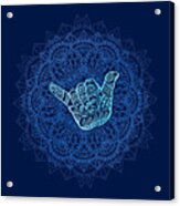 Boho Hang Loose Mandala - Blue Acrylic Print