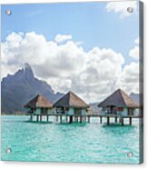 Bora Bora Resort Panoramic Acrylic Print