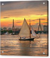 Boston Harbor Sunset Sail Acrylic Print