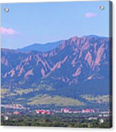 Boulder Flatirons And The University Of Colorado Panoramic Acrylic Print