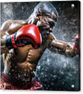 Boxing Fight 01 Powerful Boxer Acrylic Print